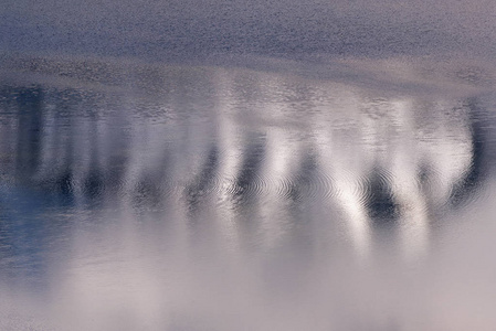 水反射山天空背景