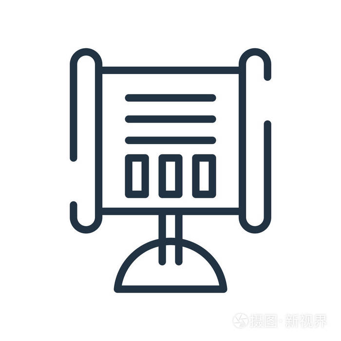 在白色背景,呈现透明符号,线条符号或线形元素设计中隔离的呈现图标