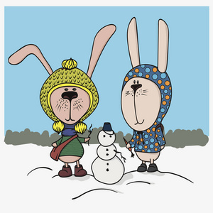 兔子的冬天图片