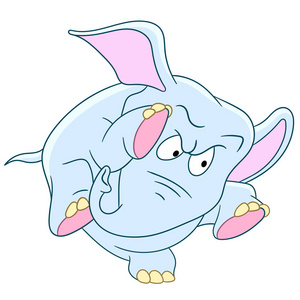 卡通头发怒的大象照片