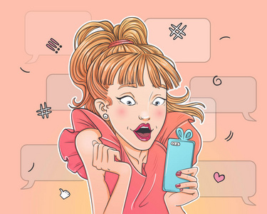 矢量多彩漫画风格插画照片