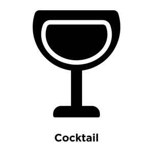 标志概念的鸡尾酒标志在透明的背景, 充满黑色符号照片