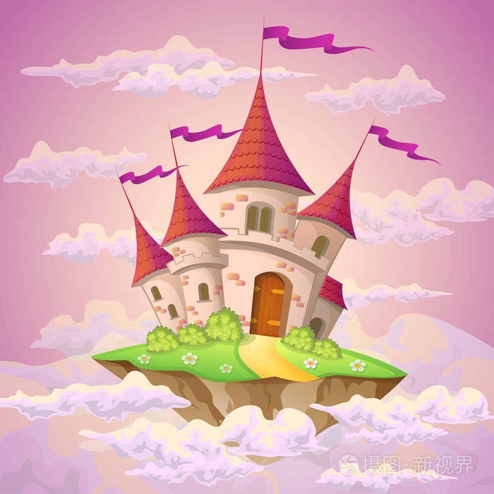 云上的房子创意幻想画图片