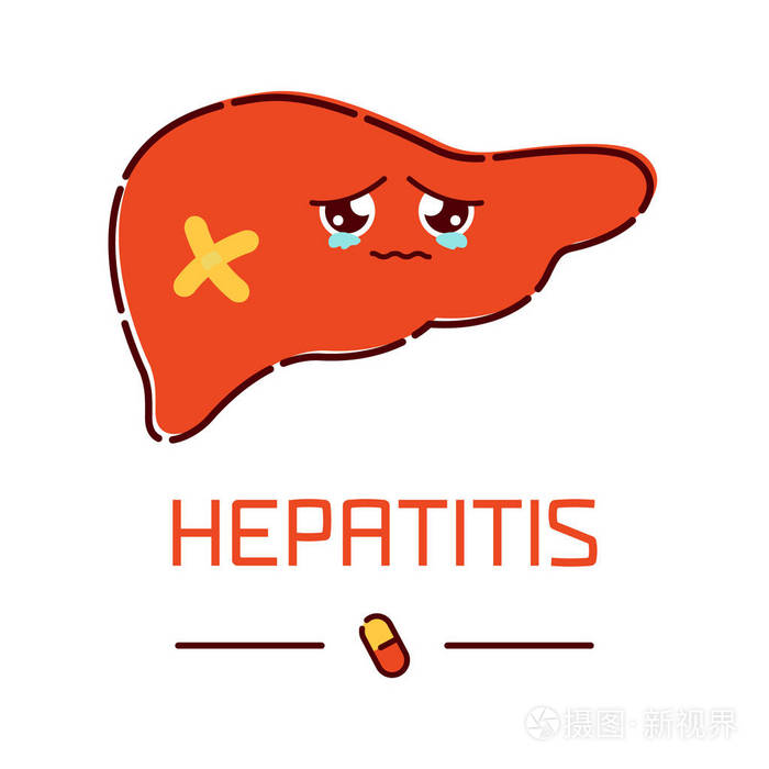与卡通肝肝炎海报