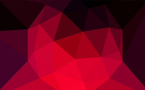 深红色矢量渐变三角形模板。带有三角形的彩色抽象插图。全新设计为您的企业