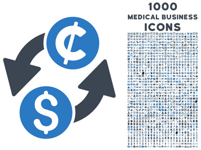 1000 美元占交换图标医疗业务图标