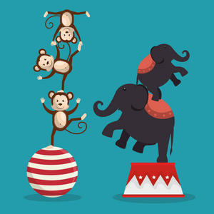 大象马戏团展示图标