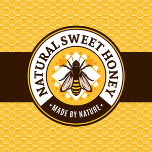 蜂窝背景蜜蜂的矢量蜂蜜徽标