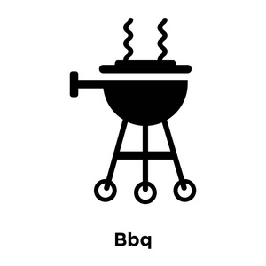 烧烤图标矢量隔离在白色背景上, 标志概念的烧烤标志上透明背景, 填充黑色符号