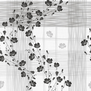 花芽亚麻植株的花式无缝图案