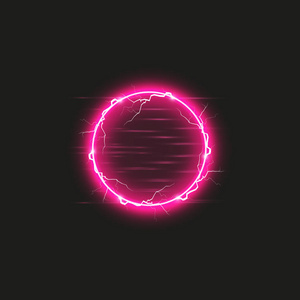 红色圆形框架.闪亮的圆圈横幅.在黑色透明背景上隔离.矢量插图照片