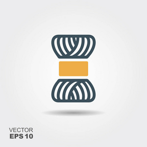 纱线,线织,针织羊毛矢量平图照片