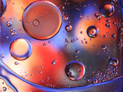 液体或空气的宏观拍摄。抽象的玻璃分子 sctructure, 宏观拍摄3d 渲染与景深