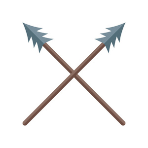 矛图标向量被隔离在白色背景上, 矛透明符号, 古代历史符号照片