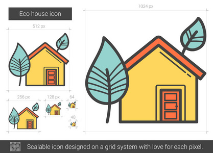 生态房子线图标