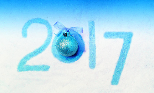 蓝色新年快乐 2017年背景