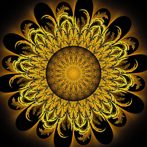 的图形美丽的对称分形曼荼罗, 花或蝴蝶, 数码艺术品为创意平面设计