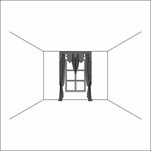 lambrequin. 经典窗帘。窗帘