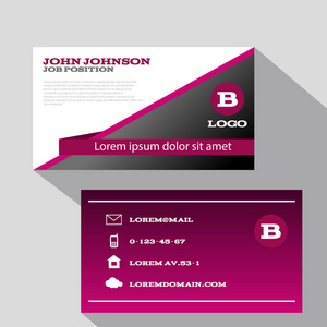 Eps 10 矢量标志最小企业业务卡粉红色