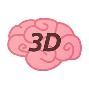 离体的脑图标上有文字 3d