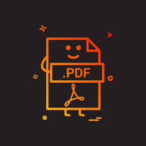 计算机 pdf 文件格式类型图标矢量设计