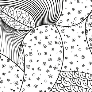 白色的方形图案。Zentangle。在孤立的背景下手绘曼荼罗。成人精神放松设计。打印传单和横幅。黑白插图着色