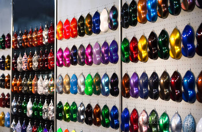 汽车金属漆样品,站在一起的发光颜色示例