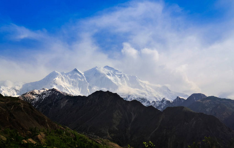 查看对 Rakaposhi 峰，喀喇昆仑山脉巴基斯坦