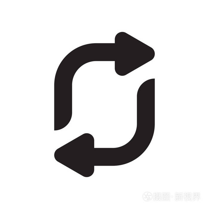 白色backg 上的曲线箭头图标矢量符号和符号分离