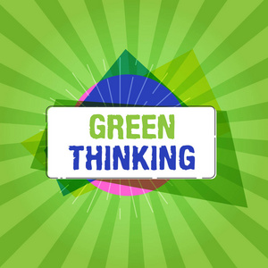 手写文字书写绿色思维。把环境责任作为现实的概念意义