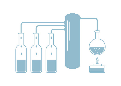 白色背景上的精馏工具包图片