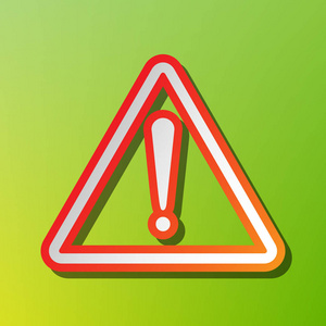 平面样式.在绿色背景上的红色脑卒对比度图标照片