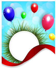 五颜六色的气球生日背景