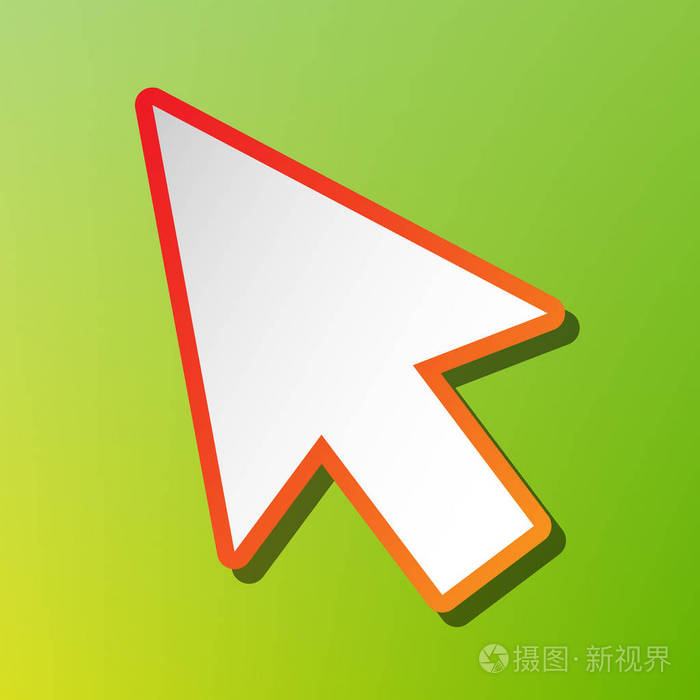 箭头标志图.在绿色背景上的红色脑卒对比度图标