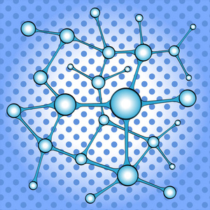 科学背景与分子或原子流行艺术