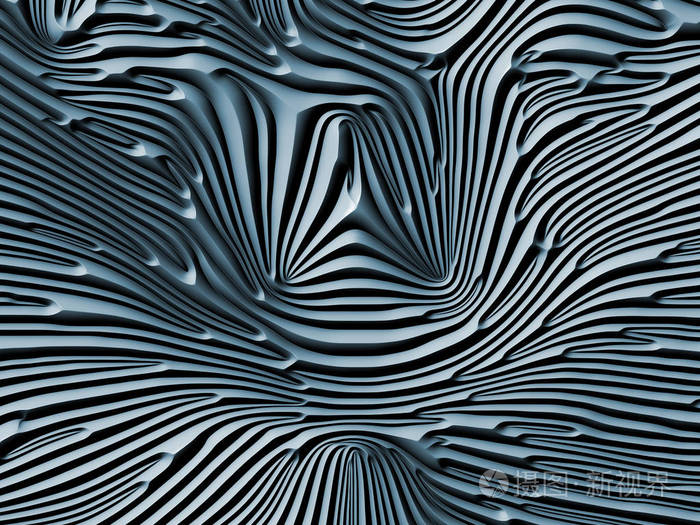 3d 渲染的蓝色浮雕浮雕图案, 适合作为自然形态,艺术,设计,装饰等几何