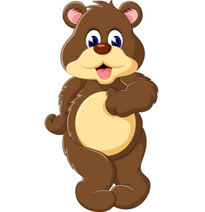 挥舞着熊的漫画卡通图片