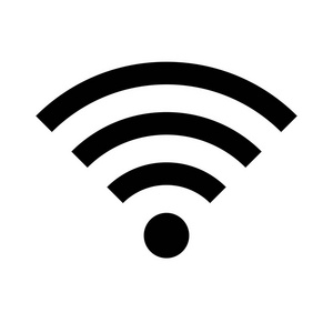 白色矢量图上的 Wifi 图标黑颜色