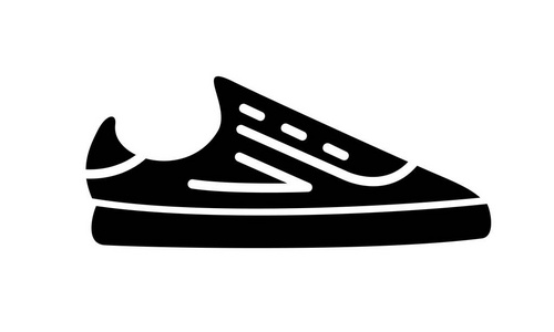 跑鞋图标。健身和运动的简单例证, 健身鞋。白色背景上的矢量符号商店图形