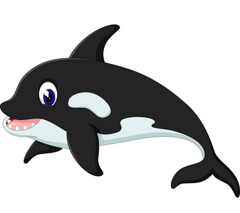 可爱的鲸鱼卡通插图