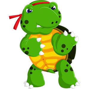 搞笑龟卡通搞笑乌龟隔离在白色背景上照片