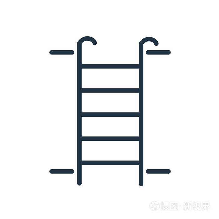 梯子图标向量被隔离在白色背景, 梯子透明标志