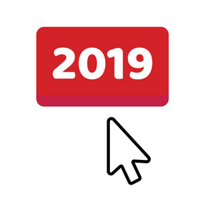 新年指针带有箭头光标指针的按钮2019.