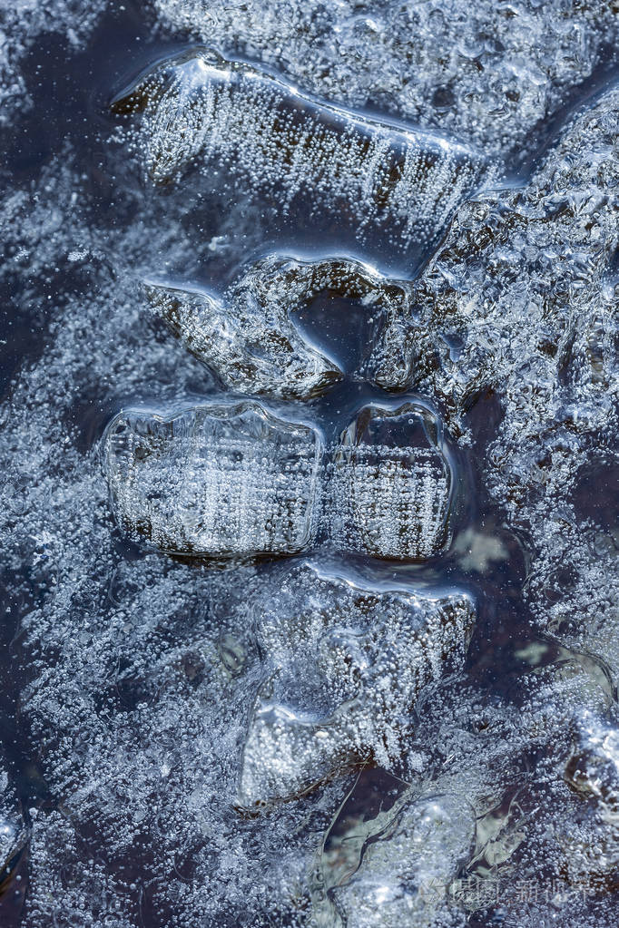 纹理的融化冰特写