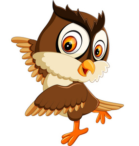 可爱的猫头鹰卡通的插图照片