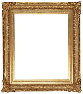 经典框孤立在白色背景上的古董经典金框照片