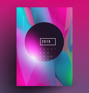 现代风格抽象流背景海报或传单模板。新的2019年海报。简约向量例证