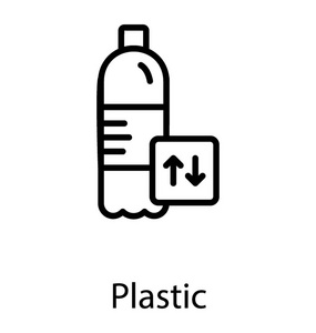 带有箭头符号的瓶子图标, 描述回收瓶