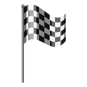 黑白格子的旗图标，灰色单色风格