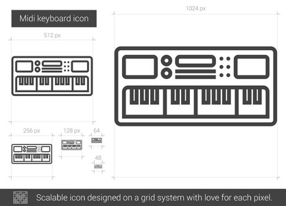 Midi 键盘线图标